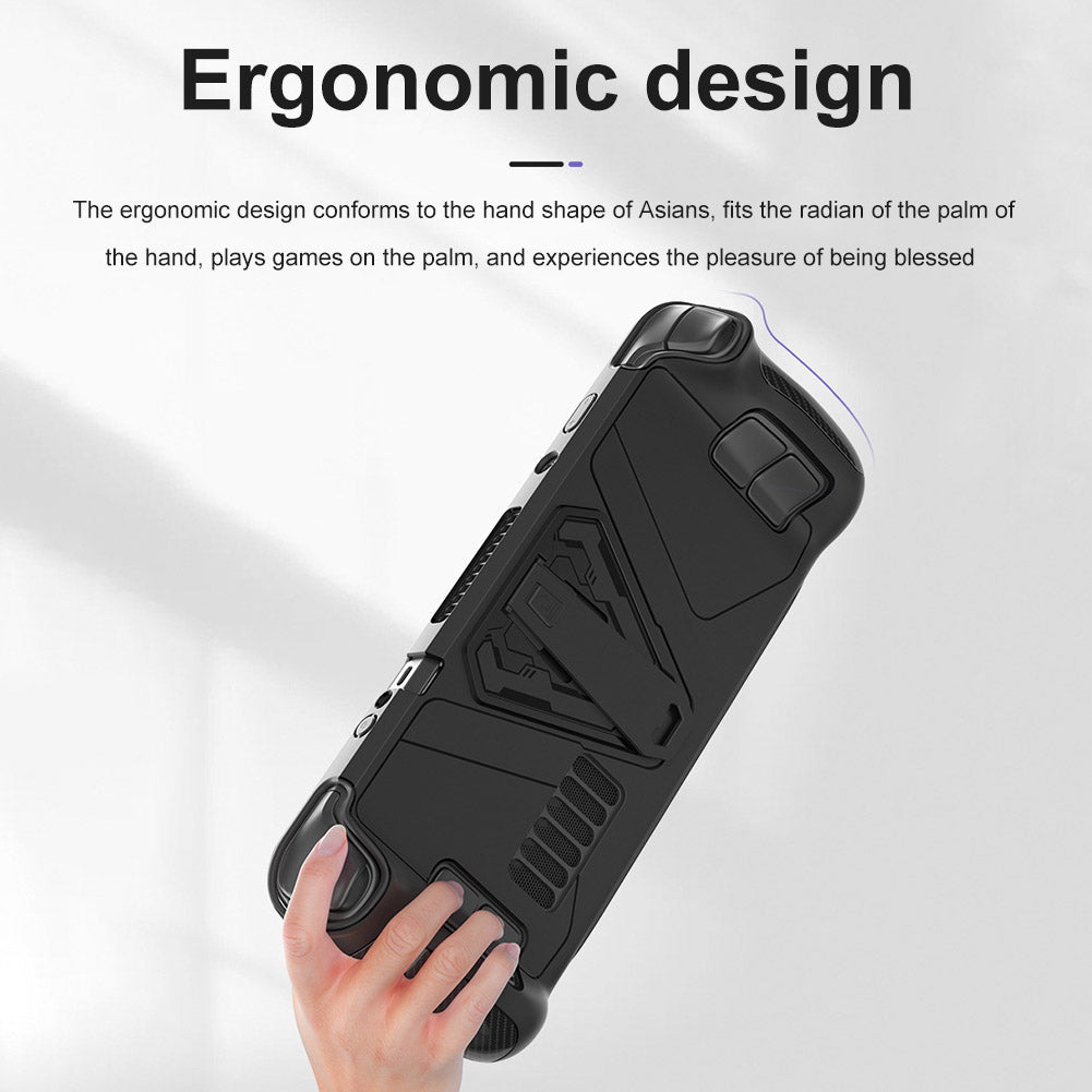 AOLION AL-ST1005 For Steam Deck Protective Case PC+TPU Shockproof Game Console Shell with Alloy Kickstand AOLION AL-ST1005 For Steam Deck Protective Case PC+TPU Shockproof Game Console Shell with Alloy Kickstand